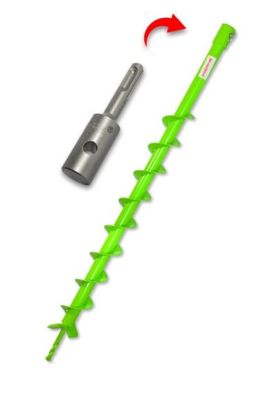 WERHE Erdbohrer 50mm SDS Plus — Profi-Vollstahl Erdbohrer für Bohrhammer