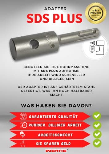 Werkon Profi Adapter für Erdbohrer – SDS Plus kompatibel – Stabil für Zaunbau & Garten – Grau - Image 10